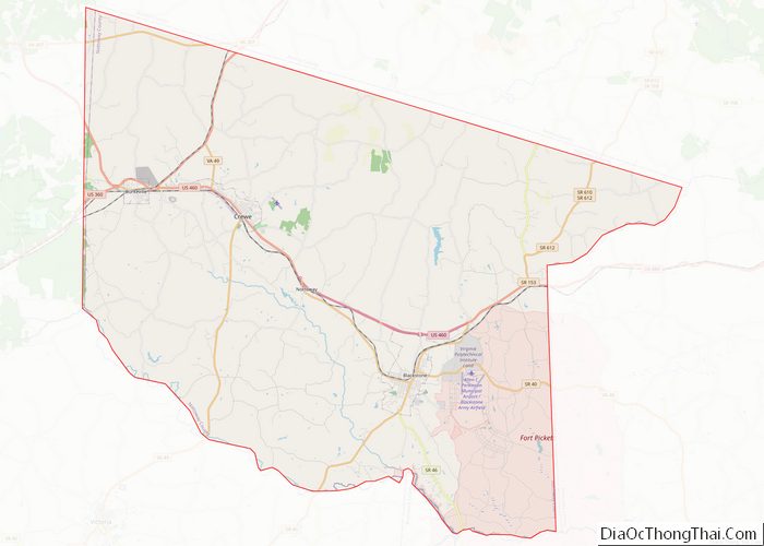 Map of Nottoway County