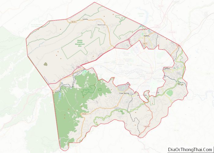 Map of Roanoke County