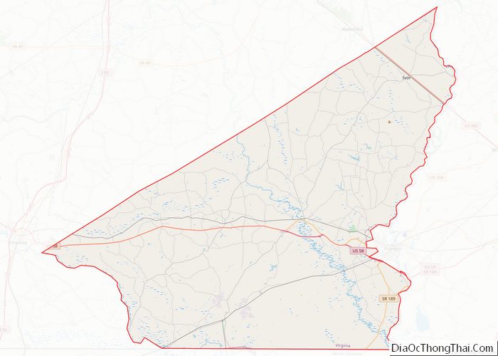 Map of Southampton County