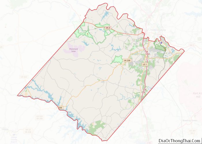 Map of Spotsylvania County