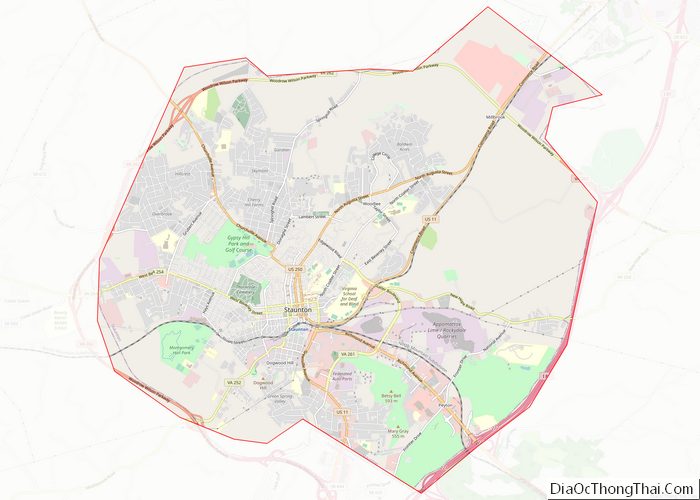 Map of Staunton Independent City