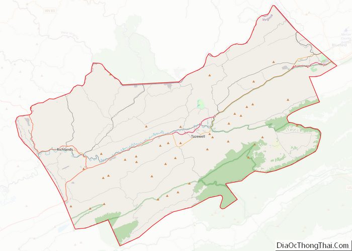 Map of Tazewell County