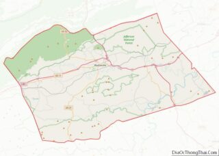 Map of Wythe County, Virginia