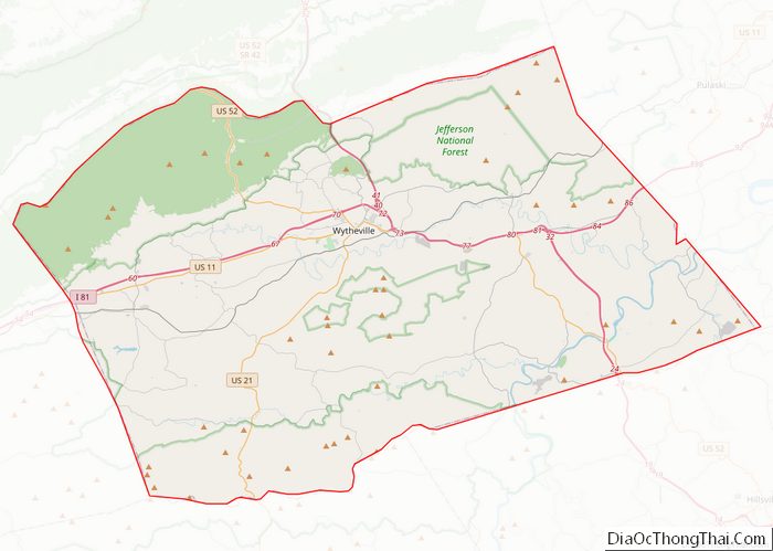 Map of Wythe County