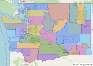 Political map of Washington State – Printable Collection