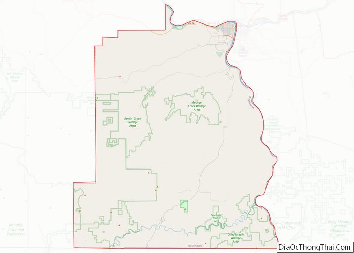 Map of Asotin County