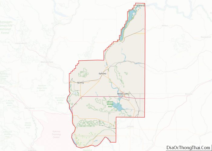 Map of Grant County, Washington - Thong Thai Real