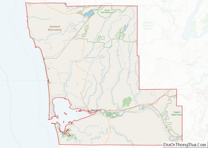 Map of Grays Harbor County, Washington Địa Ốc Thông Thái