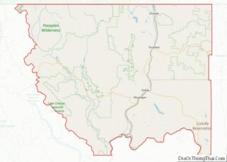 Map of Okanogan County, Washington