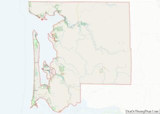 Map of Pacific County, Washington