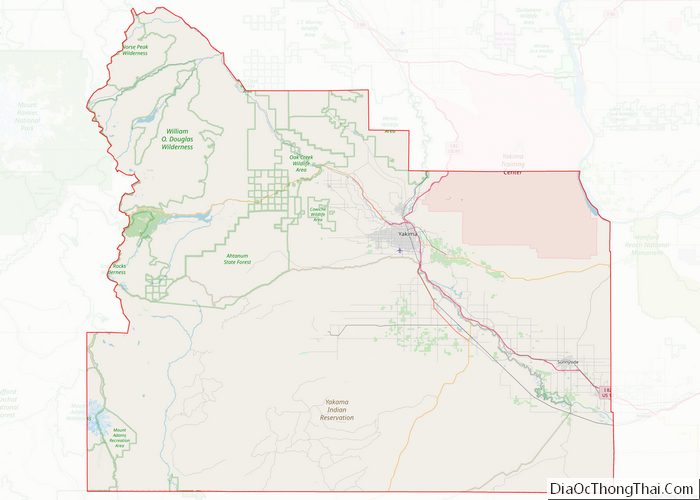 Map of Yakima County