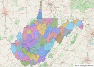 Political map of West Virginia State – Printable Collection