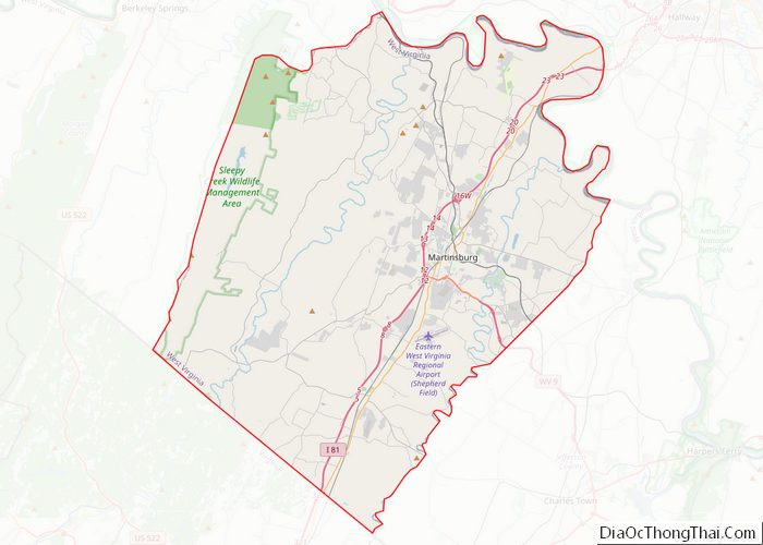 Map of Berkeley County, West Virginia