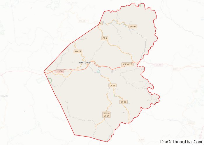 Map of Doddridge County