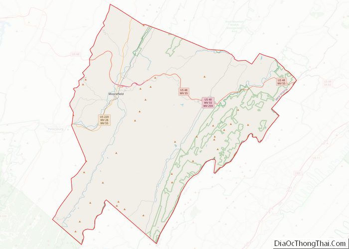 Map of Hardy County