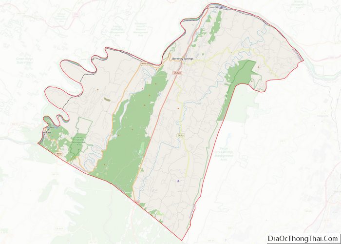 Map of Morgan County, West Virginia