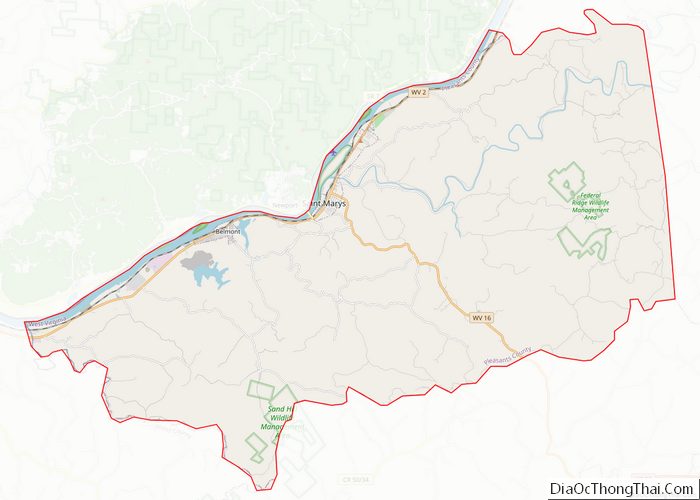 Map of Pleasants County