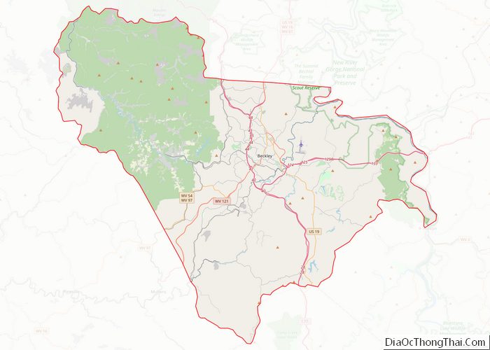 Map of Raleigh County