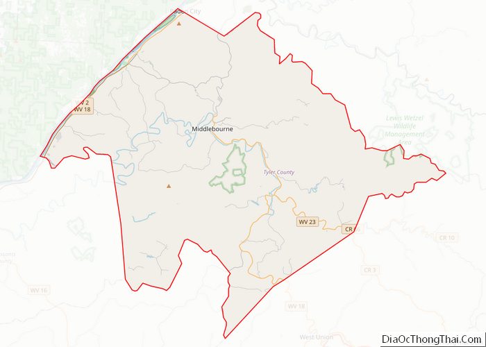 Map Of Tyler County West Virginia