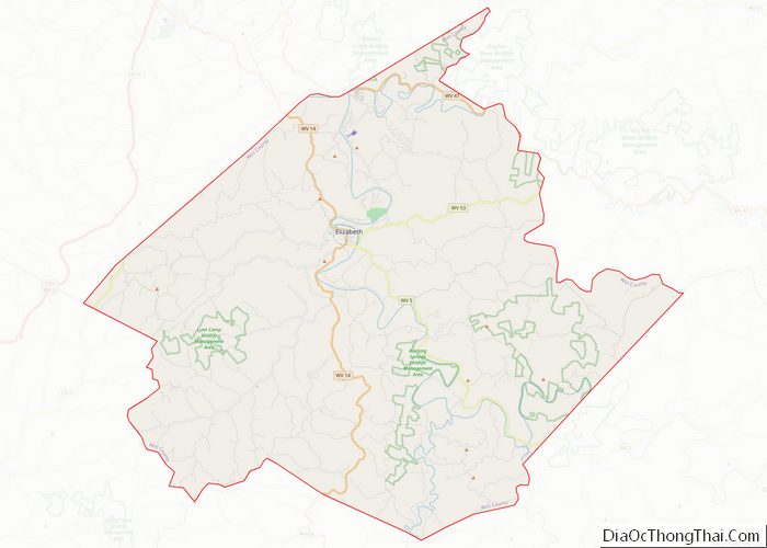 Map of Wirt County