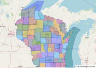 Bản đồ tiểu bang Wisconsin – thông tin sơ lược và đặc thù nổi bật