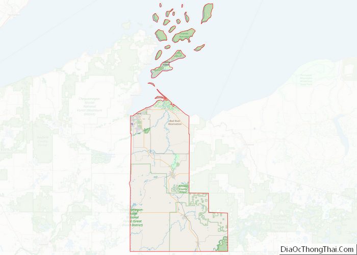 Map of Ashland County