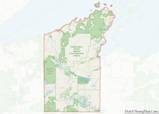 Map of Bayfield County, Wisconsin