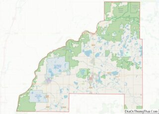 Map of Burnett County, Wisconsin