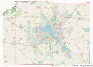 Map of Dane County, Wisconsin