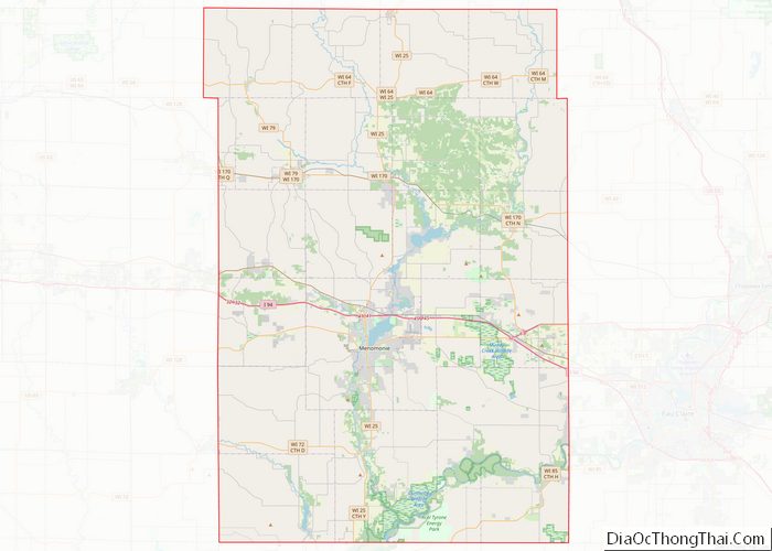 Map of Dunn County
