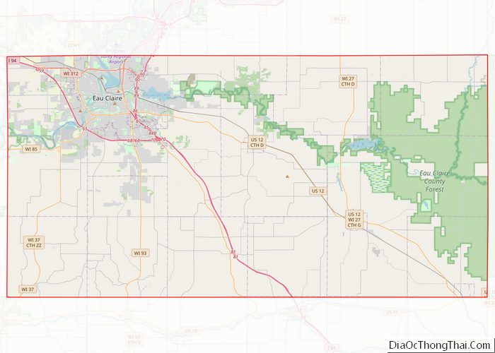 Map of Eau Claire County