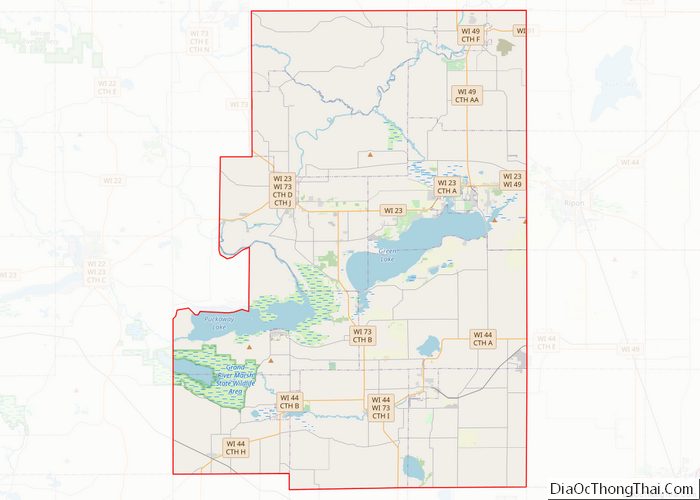 Map of Green Lake County