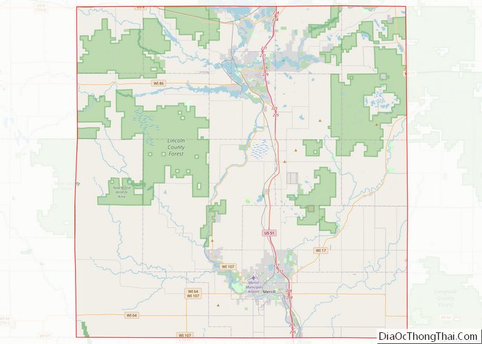 Map of Lincoln County, Wisconsin - Thong Thai Real