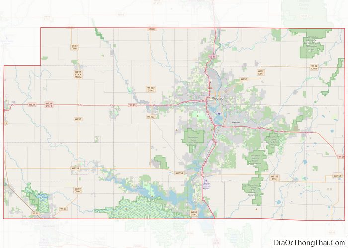 Map of Marathon County, Wisconsin