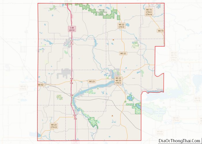 Map of Marquette County