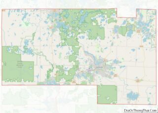 Map of Oneida County, Wisconsin