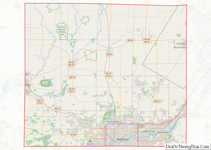 Map of Outagamie County