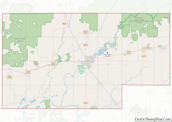 Map of Rusk County