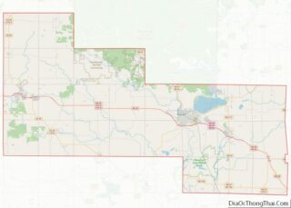 Map of Shawano County, Wisconsin