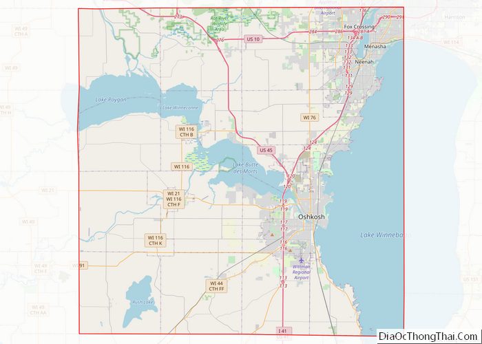 Map of Winnebago County