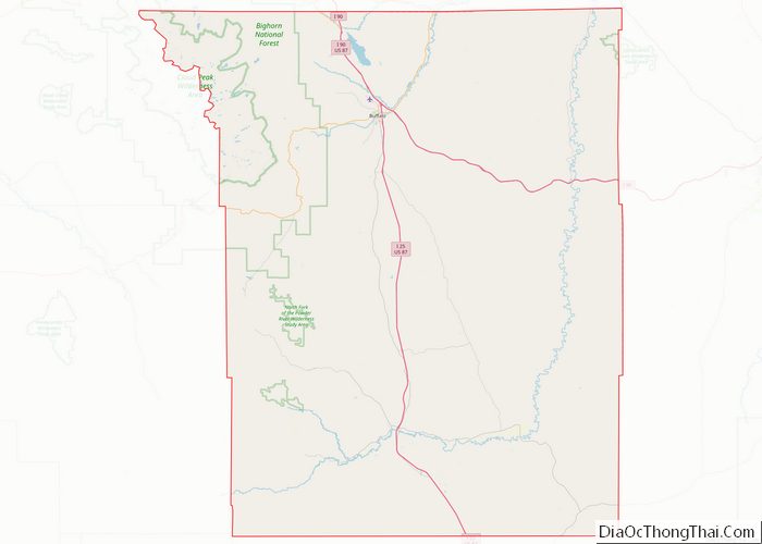 Map of Johnson County, Wyoming - Thong Thai Real