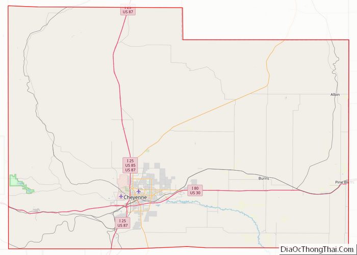 Map of Laramie County