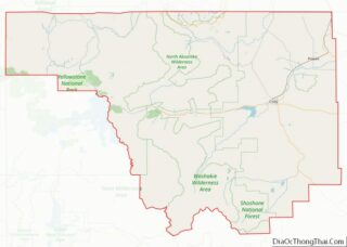 Map of Park County, Wyoming