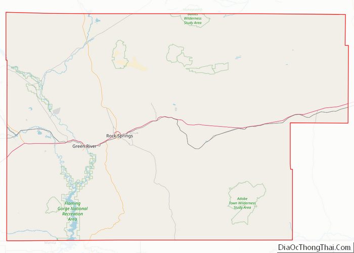 Map of Sweetwater County