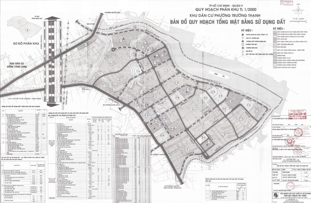 Bản đồ quy hoạch phân khu tỷ lệ 1/2000 KDC phường Trường Thạnh