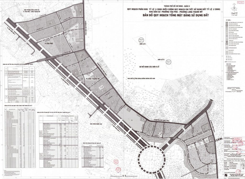 Bản đồ quy hoạch phân khu tỷ lệ 1/2000 KDL phường Tân Phú - phường Long Thạnh Mỹ