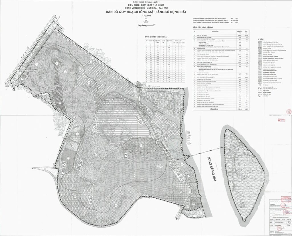 Bản đồ quy hoạch phân khu tỷ lệ 1/2000 khu công viên lịch sử văn hóa dân tộc Q9 