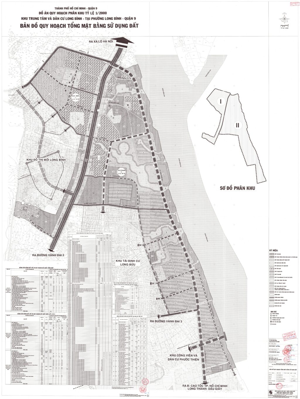 Bản đồ quy hoạch phân khu tỷ lệ 1/2000 khu dân cư Long Bình - Phường Long Bình