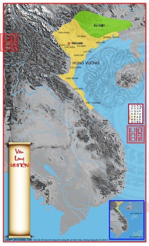 Bản đồ nước Văn Lang - bản đồ Việt Nam xưa