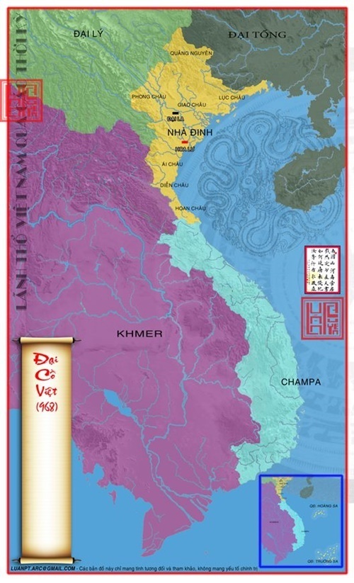 Bản đồ Đại Cồ Việt 968 - Bản đồ VN xưa